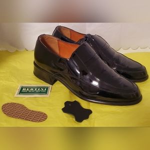 Bertini Black Leather Men's Shoes